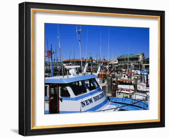 Fleet of Small Fishing Boats Around Pier 39, Fisherman's Wharf, San Francisco, California, USA-Fraser Hall-Framed Photographic Print