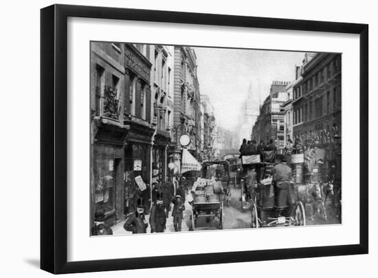 Fleet Street as Seen from Opposite Salisbury Court, London, 1880-null-Framed Giclee Print