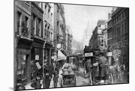 Fleet Street as Seen from Opposite Salisbury Court, London, 1880-null-Mounted Giclee Print