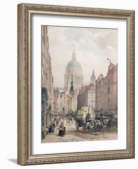 Fleet Street, C.1850-Louis Jules Arnout-Framed Giclee Print