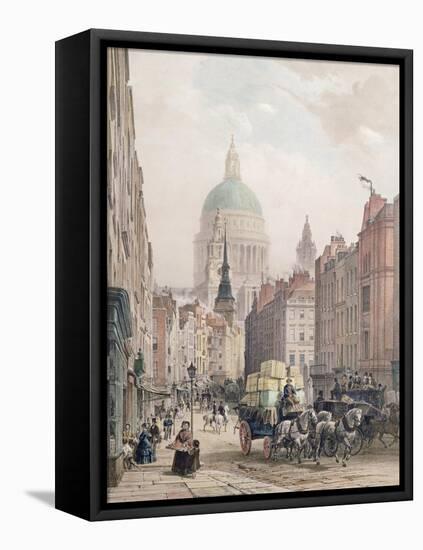 Fleet Street, C.1850-Louis Jules Arnout-Framed Premier Image Canvas