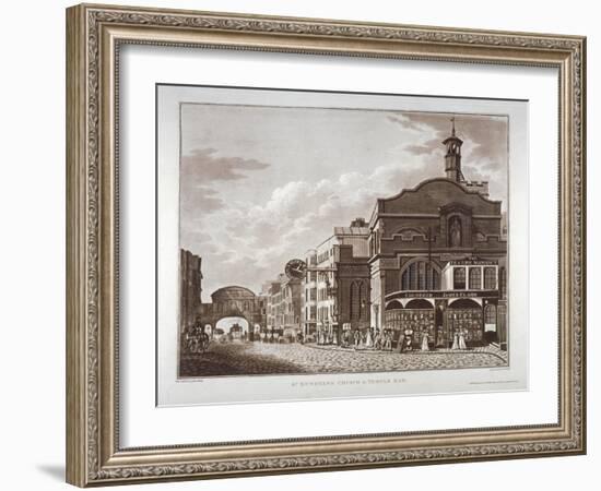 Fleet Street from St Dunstan in the West to Temple Bar, City of London, 1802-Joseph Constantine Stadler-Framed Giclee Print
