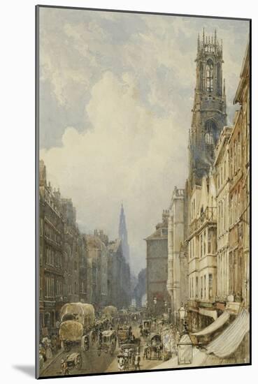 Fleet Street Looking Up to Temple Bar with Old St. Dunstans, and St. Clement Danes, 1834-George Sidney Shepherd-Mounted Giclee Print