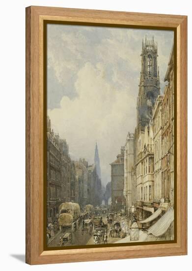 Fleet Street Looking Up to Temple Bar with Old St. Dunstans, and St. Clement Danes, 1834-George Sidney Shepherd-Framed Premier Image Canvas