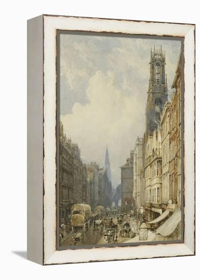 Fleet Street Looking Up to Temple Bar with Old St. Dunstans, and St. Clement Danes, 1834-George Sidney Shepherd-Framed Premier Image Canvas