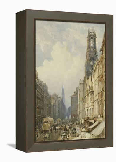 Fleet Street Looking Up to Temple Bar with Old St. Dunstans, and St. Clement Danes, 1834-George Sidney Shepherd-Framed Premier Image Canvas