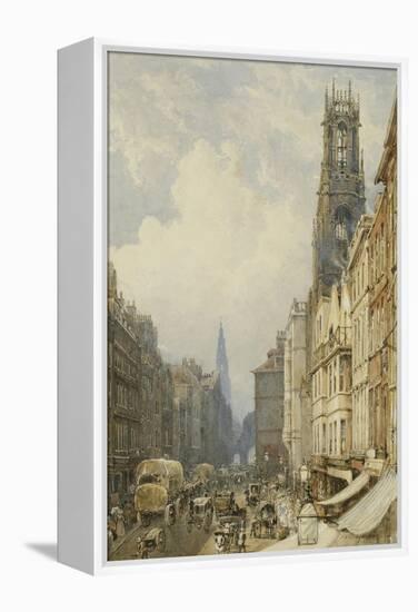 Fleet Street Looking Up to Temple Bar with Old St. Dunstans, and St. Clement Danes, 1834-George Sidney Shepherd-Framed Premier Image Canvas