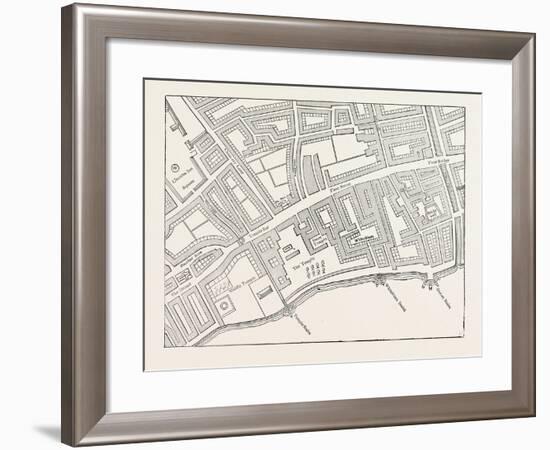 Fleet Street the Temple London from a Map of London Published 1720-null-Framed Giclee Print