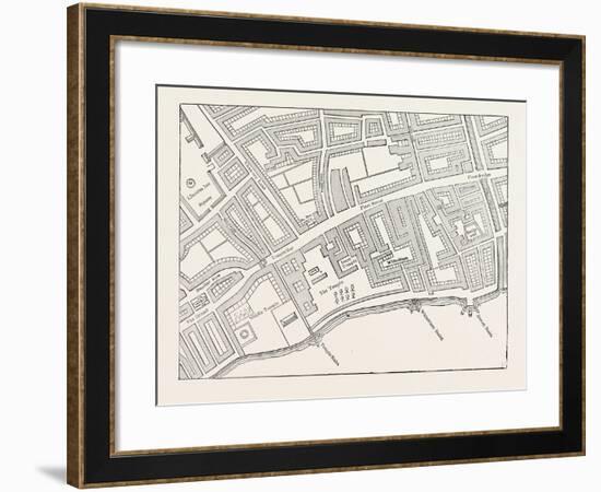 Fleet Street the Temple London from a Map of London Published 1720-null-Framed Giclee Print