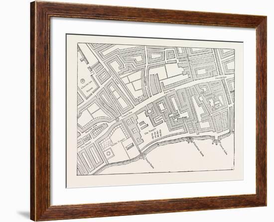 Fleet Street the Temple London from a Map of London Published 1720-null-Framed Giclee Print