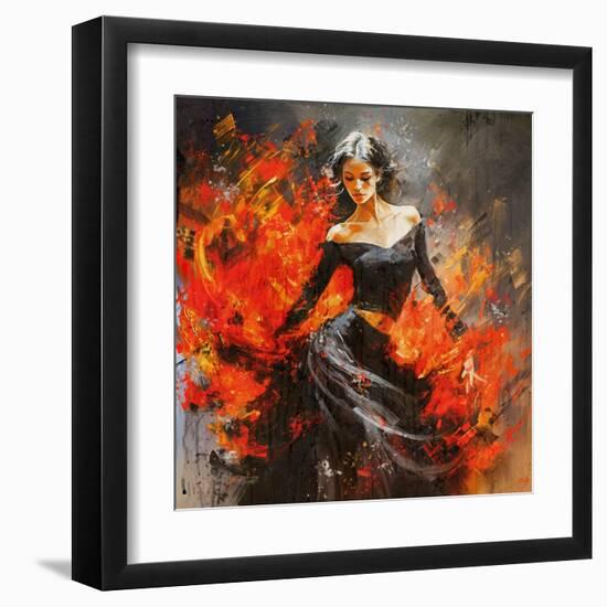 Flemenco Fire No. 3-Marta Wiley-Framed Art Print
