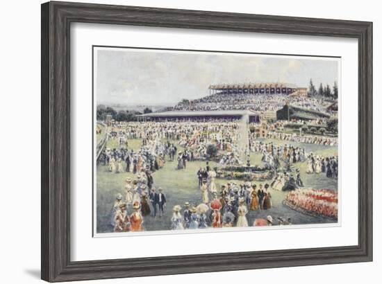 Flemington Race Course on the Day of the Melbourne Cup-Percy F.s. Spence-Framed Art Print