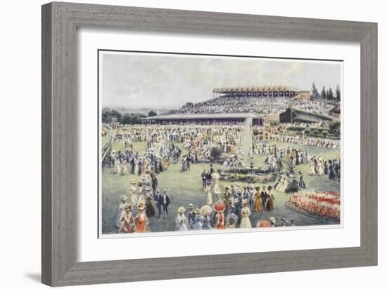 Flemington Race Course on the Day of the Melbourne Cup-Percy F.s. Spence-Framed Art Print