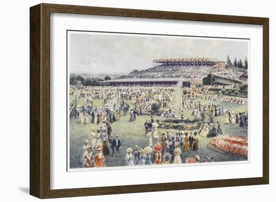 Flemington Race Course on the Day of the Melbourne Cup-Percy F.s. Spence-Framed Art Print