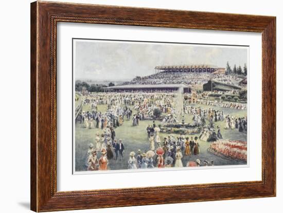 Flemington Race Course on the Day of the Melbourne Cup-Percy F.s. Spence-Framed Art Print