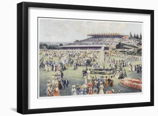 Flemington Race Course on the Day of the Melbourne Cup-Percy F.s. Spence-Framed Art Print
