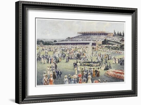 Flemington Race Course on the Day of the Melbourne Cup-Percy F.s. Spence-Framed Art Print