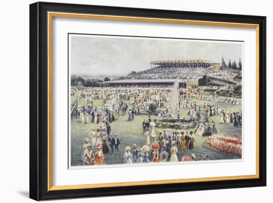 Flemington Race Course on the Day of the Melbourne Cup-Percy F.s. Spence-Framed Art Print