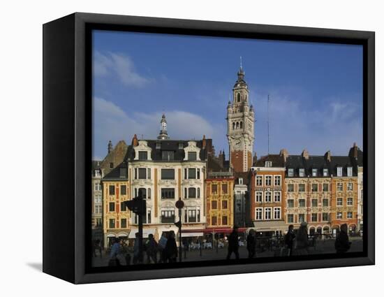 Flemish Buildings in the Grand Place Tower in Centre, Lille, France-David Hughes-Framed Premier Image Canvas