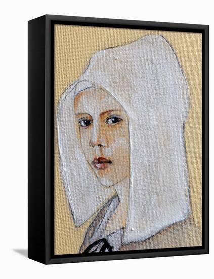Flemish Girl in White Bonnet, 2016 detail-Susan Adams-Framed Premier Image Canvas