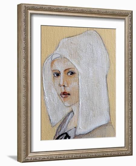 Flemish Girl in White Bonnet, 2016 detail-Susan Adams-Framed Giclee Print