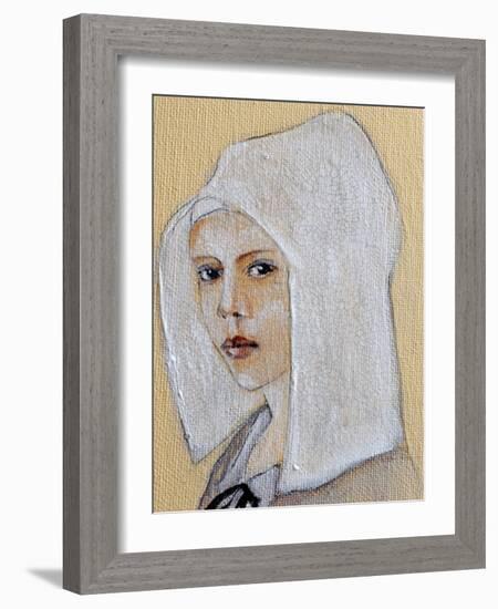 Flemish Girl in White Bonnet, 2016 detail-Susan Adams-Framed Giclee Print