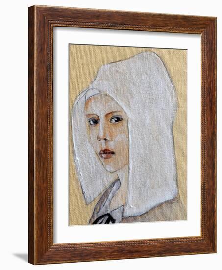 Flemish Girl in White Bonnet, 2016 detail-Susan Adams-Framed Giclee Print