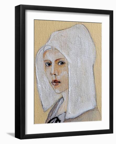 Flemish Girl in White Bonnet, 2016 detail-Susan Adams-Framed Giclee Print