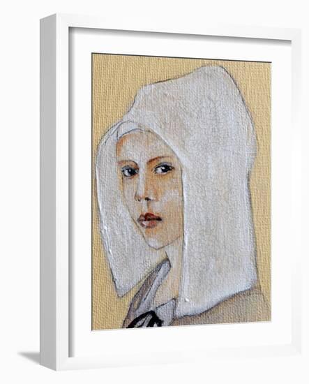 Flemish Girl in White Bonnet, 2016 detail-Susan Adams-Framed Giclee Print