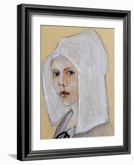 Flemish Girl in White Bonnet, 2016 detail-Susan Adams-Framed Giclee Print