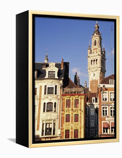 Flemish Houses and Belfry of the Nouvelle Bourse, Grand Place, Lille, Nord, France-David Hughes-Framed Premier Image Canvas