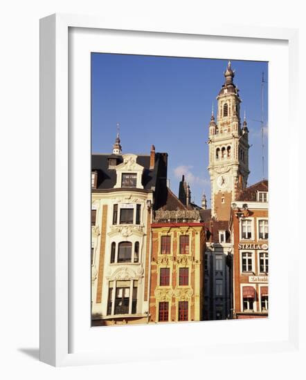 Flemish Houses and Belfry of the Nouvelle Bourse, Grand Place, Lille, Nord, France-David Hughes-Framed Photographic Print