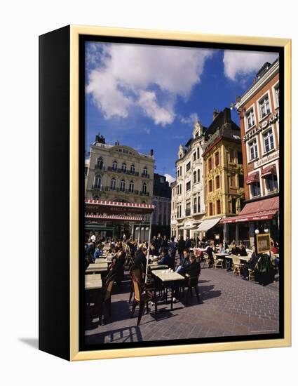 Flemish Houses and Cafes, Grand Place, Lille, Nord, France-David Hughes-Framed Premier Image Canvas
