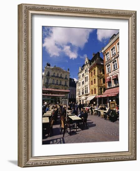 Flemish Houses and Cafes, Grand Place, Lille, Nord, France-David Hughes-Framed Photographic Print