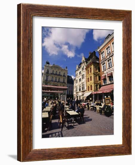 Flemish Houses and Cafes, Grand Place, Lille, Nord, France-David Hughes-Framed Photographic Print