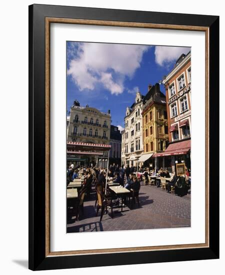 Flemish Houses and Cafes, Grand Place, Lille, Nord, France-David Hughes-Framed Photographic Print