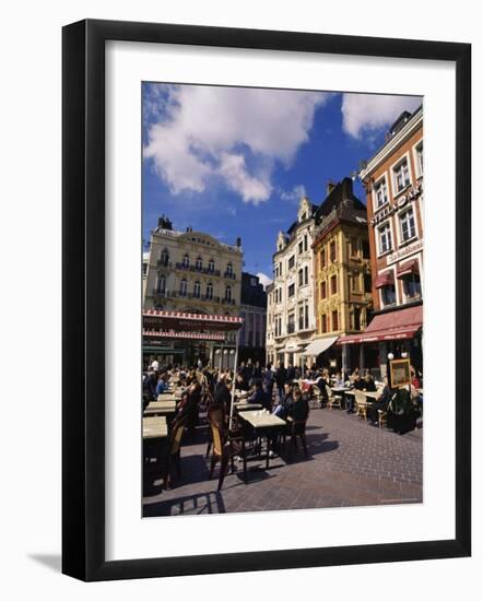 Flemish Houses and Cafes, Grand Place, Lille, Nord, France-David Hughes-Framed Photographic Print