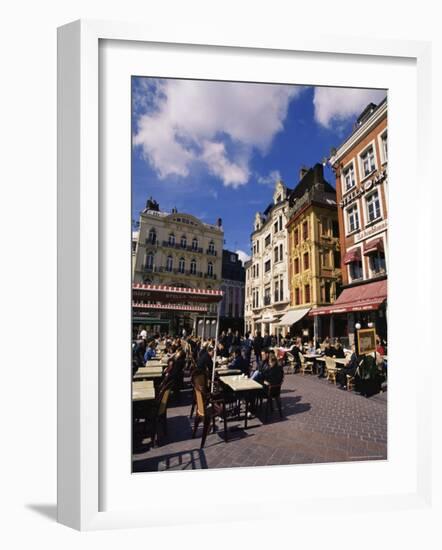 Flemish Houses and Cafes, Grand Place, Lille, Nord, France-David Hughes-Framed Photographic Print