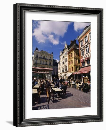 Flemish Houses and Cafes, Grand Place, Lille, Nord, France-David Hughes-Framed Photographic Print