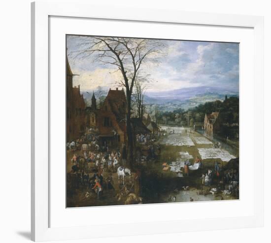 Flemish Market and Washing Place-Pieter Bruegel the Elder-Framed Premium Giclee Print