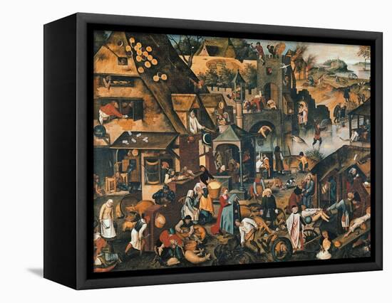 Flemish Proverbs-Pieter Brueghel the Younger-Framed Premier Image Canvas