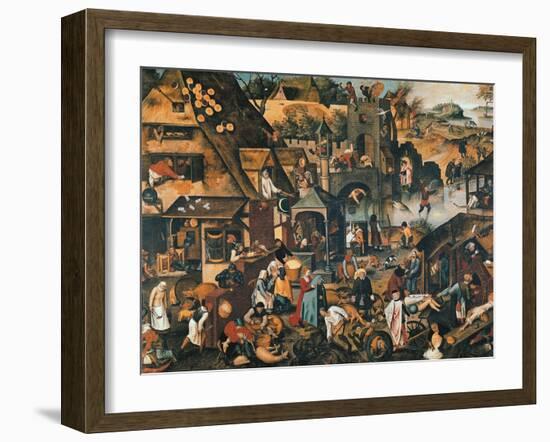 Flemish Proverbs-Pieter Brueghel the Younger-Framed Giclee Print