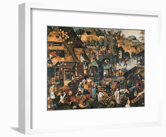 Flemish Proverbs-Pieter Brueghel the Younger-Framed Giclee Print