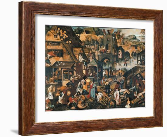 Flemish Proverbs-Pieter Brueghel the Younger-Framed Giclee Print