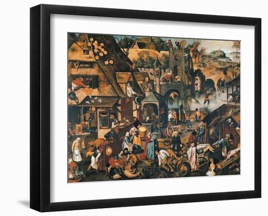 Flemish Proverbs-Pieter Brueghel the Younger-Framed Giclee Print