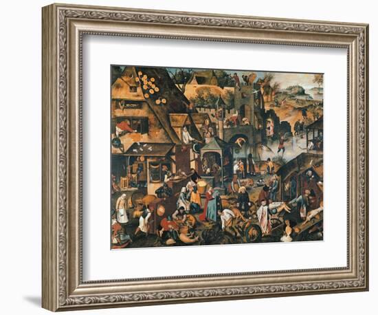 Flemish Proverbs-Pieter Brueghel the Younger-Framed Giclee Print