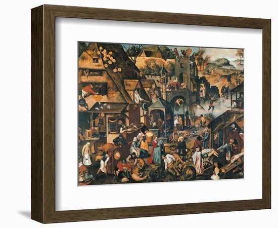 Flemish Proverbs-Pieter Brueghel the Younger-Framed Giclee Print