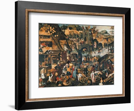 Flemish Proverbs-Pieter Brueghel the Younger-Framed Giclee Print