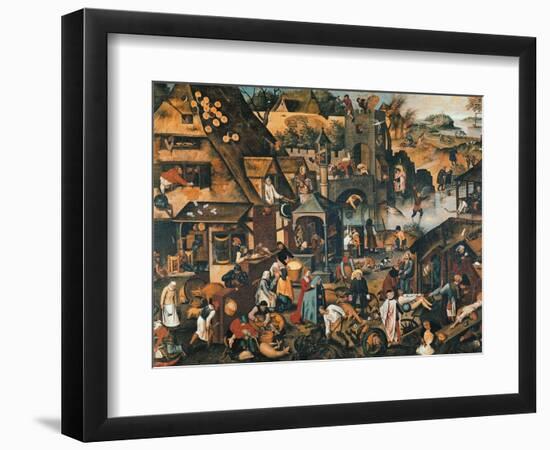 Flemish Proverbs-Pieter Brueghel the Younger-Framed Giclee Print