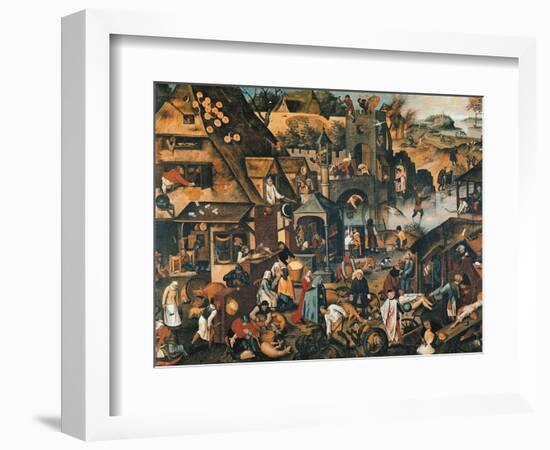 Flemish Proverbs-Pieter Brueghel the Younger-Framed Giclee Print